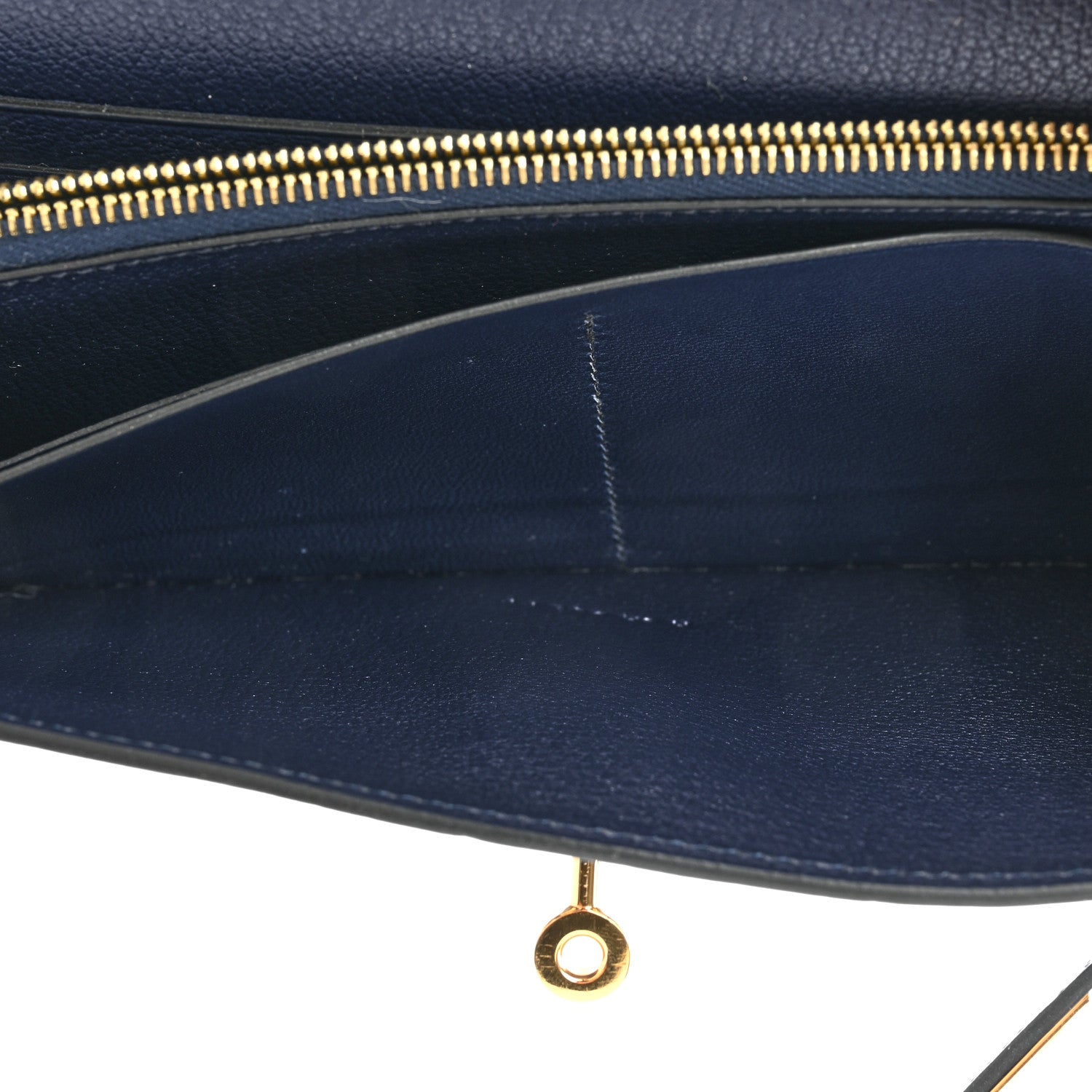 Hermes Ostrich Kelly Longue Wallet Bleu Iris 5 of 14