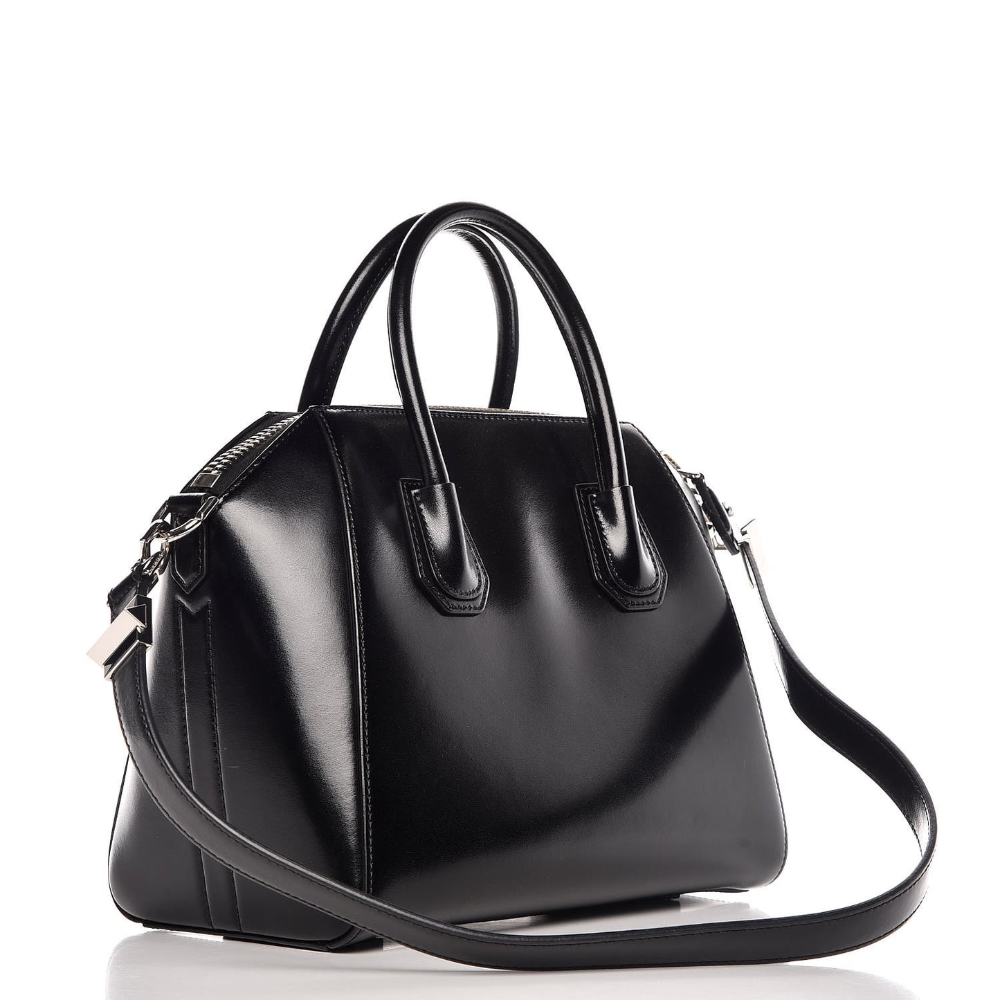 Shiny Lord Calfskin Small Antigona Black