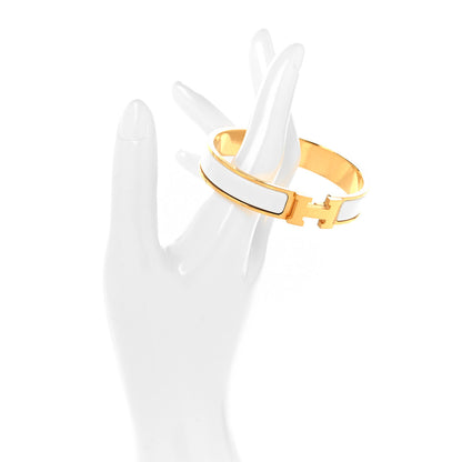 Hermes Enamel Narrow Clic Clac H Bracelet GM White 5 of 10