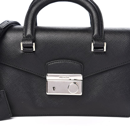 Prada Saffiano Lux Mini Sound Top Handle Crossbody Bag Black 8 of 8