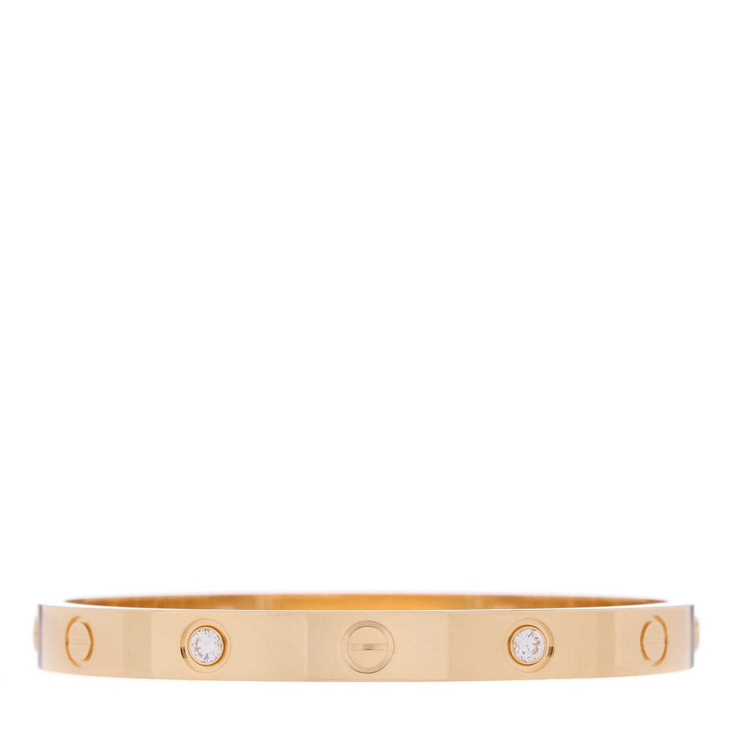 18K Yellow Gold 4 Diamond LOVE Bracelet 16