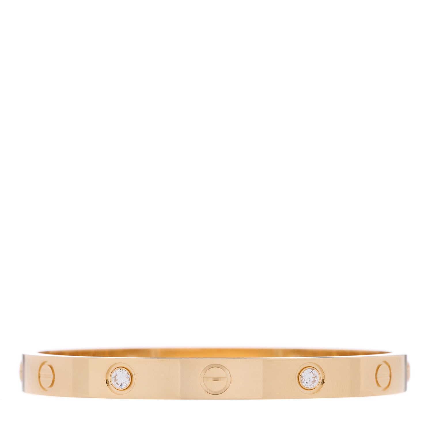 Cartier 18K Yellow Gold 4 Diamond LOVE Bracelet 16 2 of 4