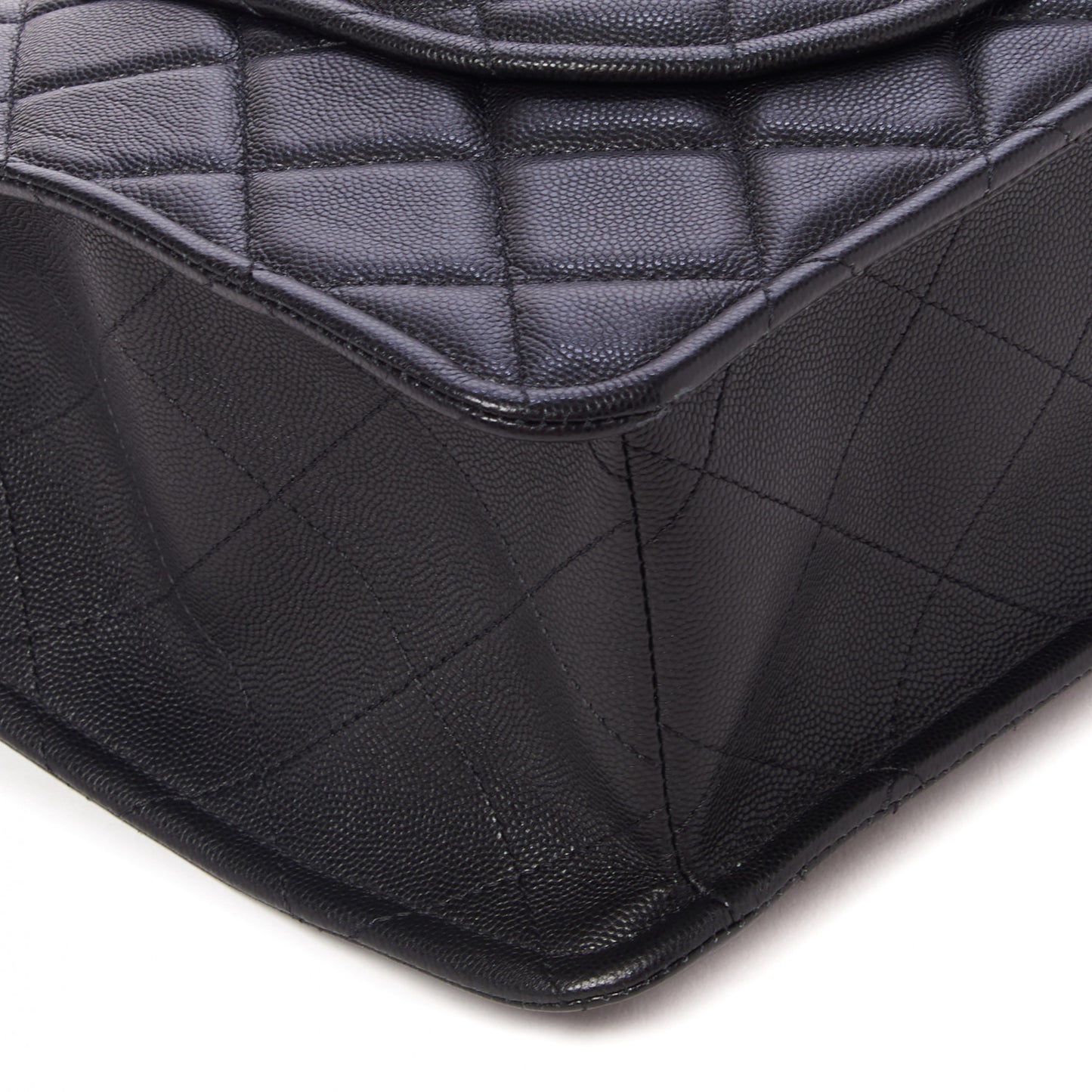 Caviar Quilted Sweet Classic Shopping Tote Black