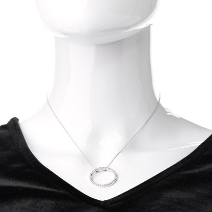 Roberto Coin 18K White Gold Diamond .42ctw Circle Pendant Necklace 2 of 5