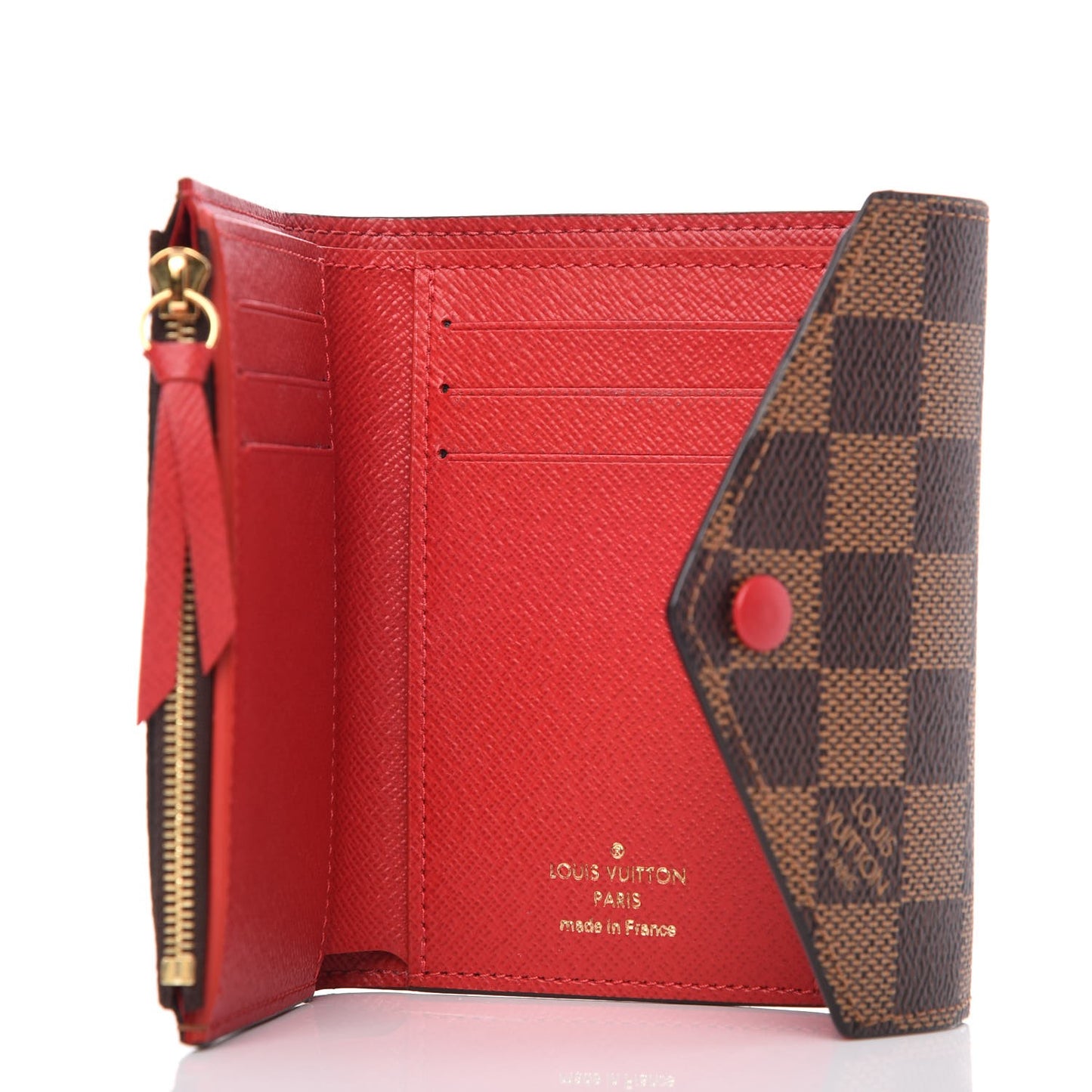 Damier Ebene Victorine Wallet Red