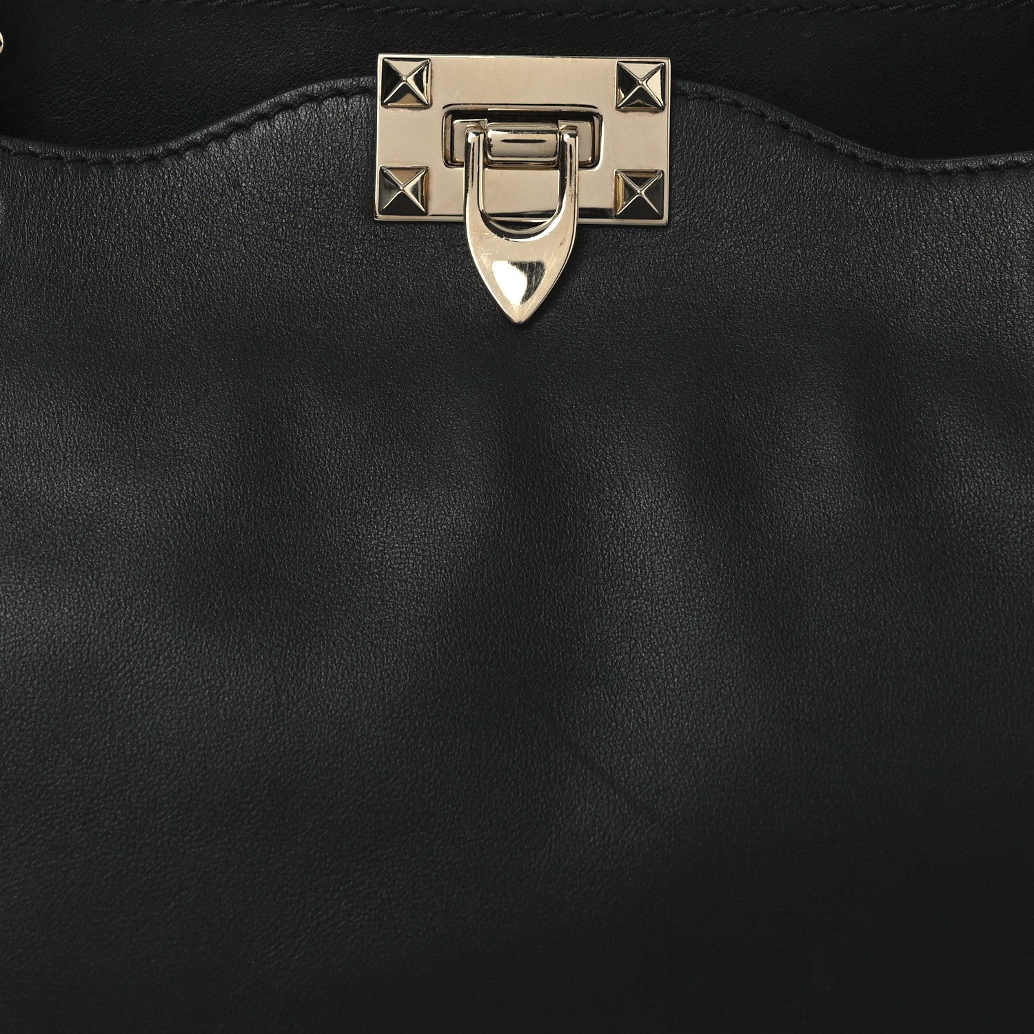 Valentino Garavani Vitello Medium Rockstud Tote Black 7 of 13