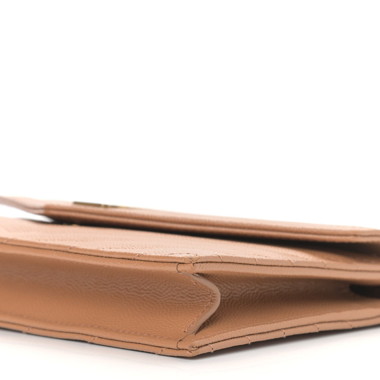 Grain De Poudre Matelasse Chevron Monogram Envelope Chain Wallet Dune