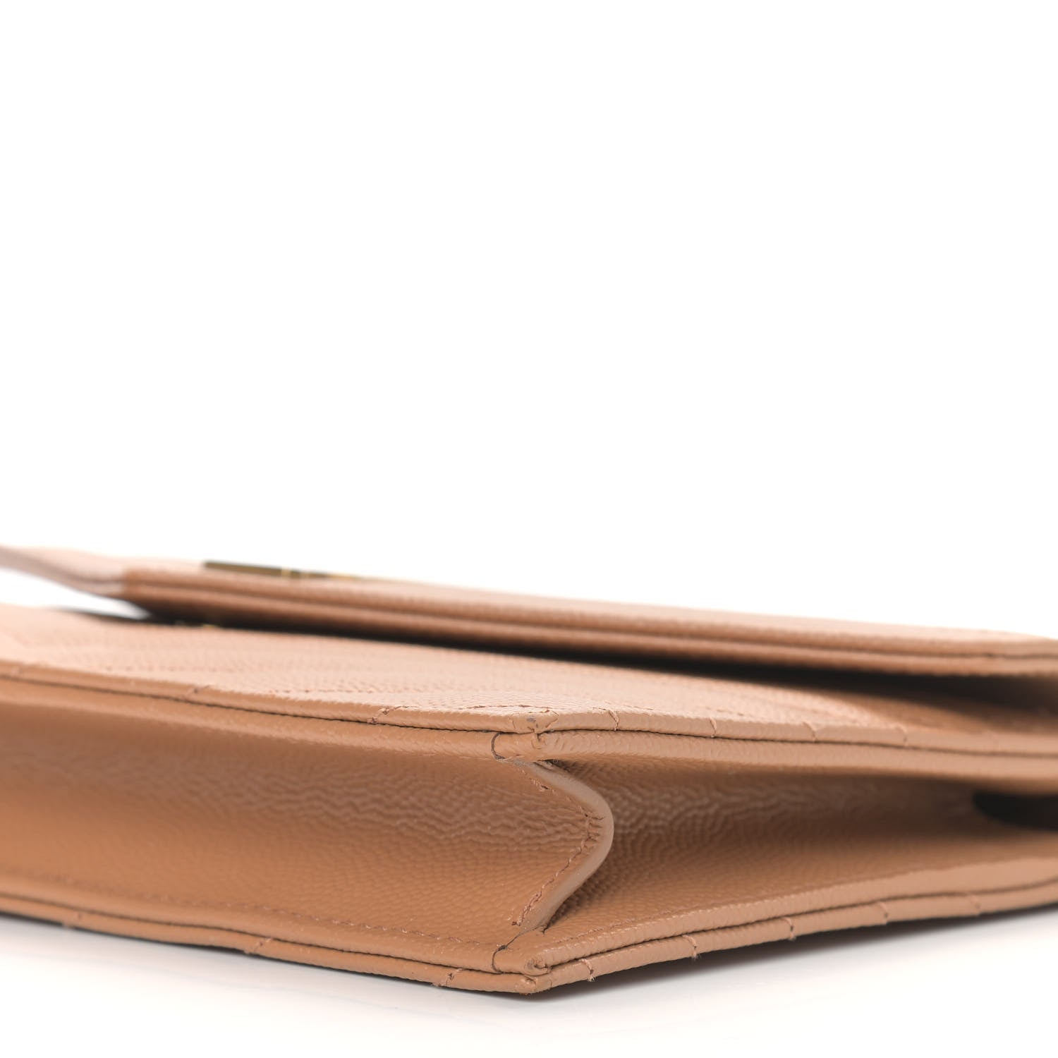 Saint Laurent Grain De Poudre Matelasse Chevron Monogram Envelope Chain Wallet Dune 8 of 8