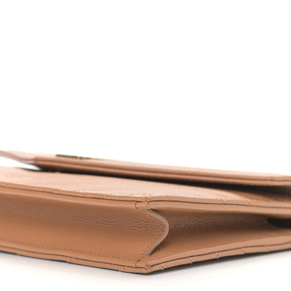 Saint Laurent Grain De Poudre Matelasse Chevron Monogram Envelope Chain Wallet Dune 8 of 8