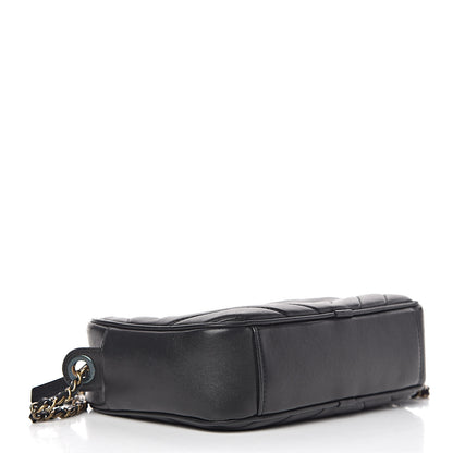 Chanel Lambskin Chevron Quilted Pyramid CC Camera Case Black 4 of 15