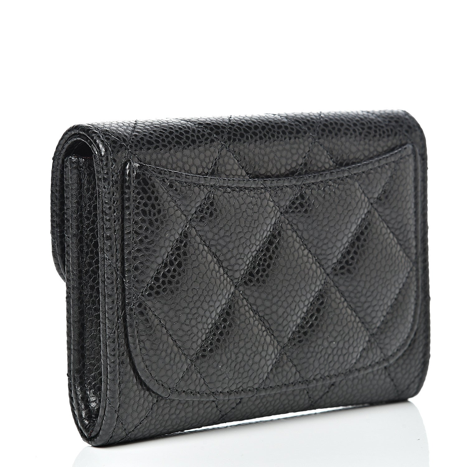 Chanel Caviar Quilted Flap Card Holder Wallet Black 2 of 8