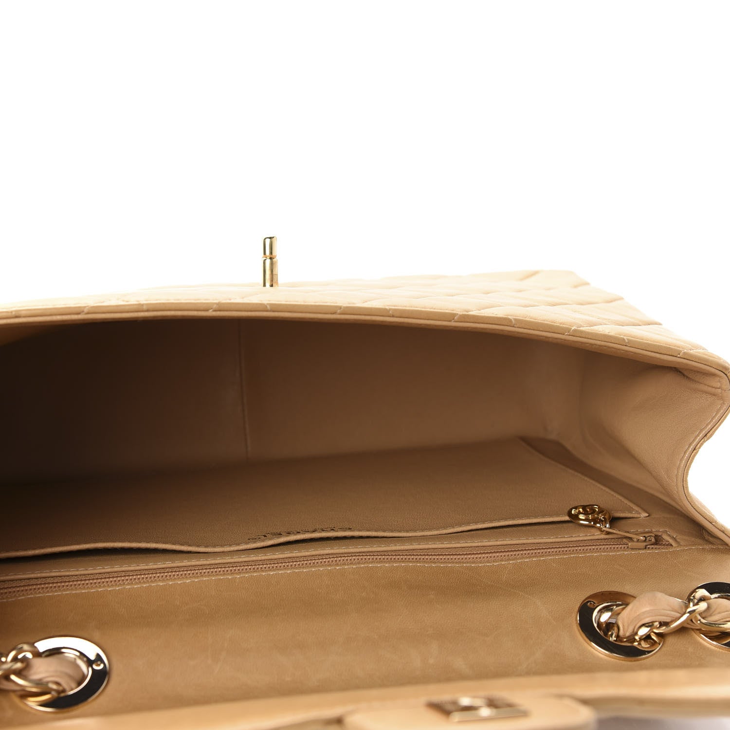 Chanel Lambskin Quilted Maxi Single Flap Beige 5 of 10