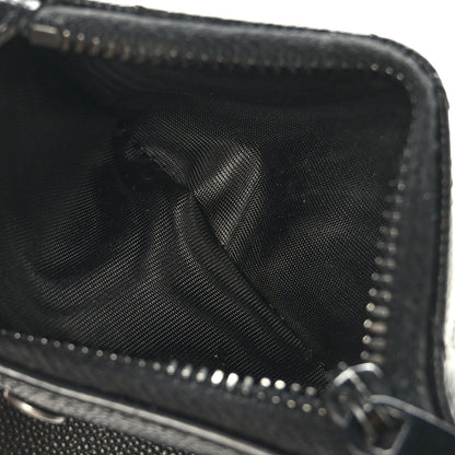 Saint Laurent Grain De Poudre Matelasse Chevron Monogram Zipped Two-Part Wallet Black 6 of 7