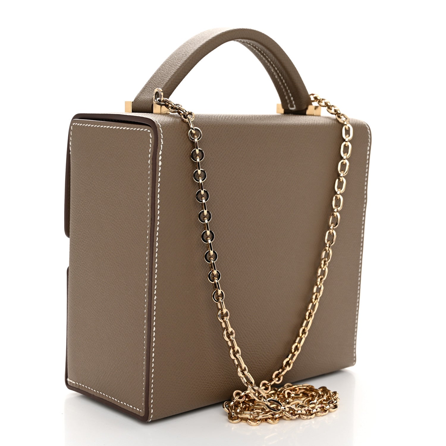 Hermes Epsom Cinhetic Boxy Top Handle Bag Etoupe 3 of 11