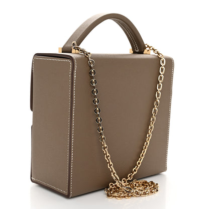 Hermes Epsom Cinhetic Boxy Top Handle Bag Etoupe 3 of 11