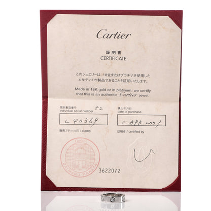 Cartier 18K White Gold 3 Diamond 5.5mm LOVE Ring 52 6 6 of 6