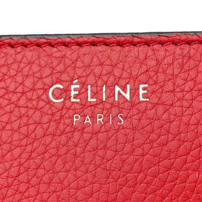 Celine Drummed Calfskin Mini Luggage Coquelicot 6 of 12