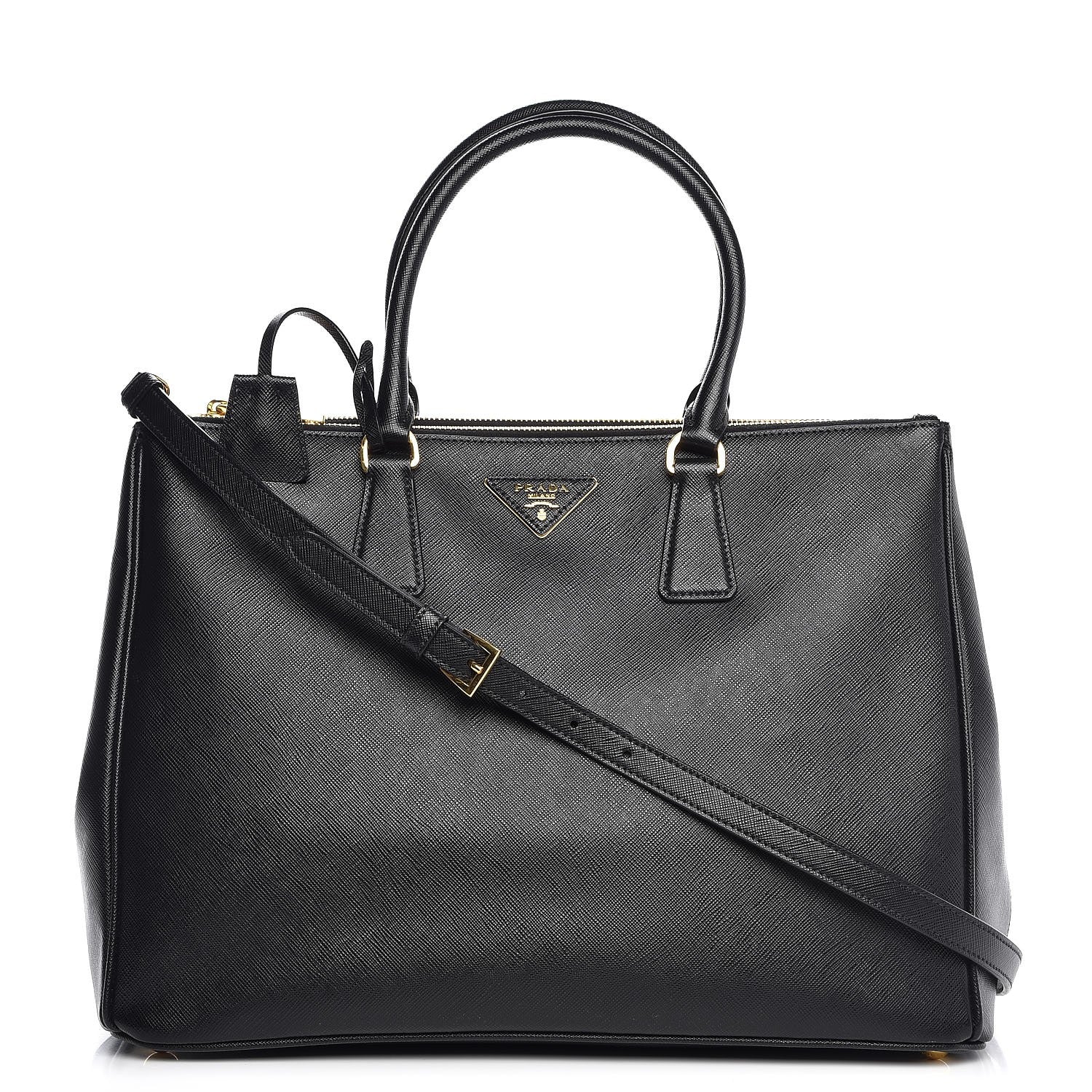 Prada Saffiano Large Galleria Double Zip Tote Black 1 of 9