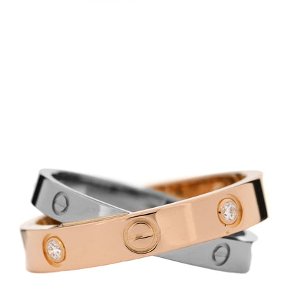 Cartier 18K Pink White Gold 6 Diamond LOVE Ring 48 4.5 5 of 7