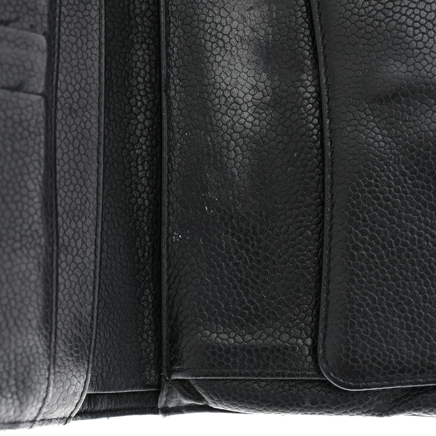 Caviar Quilted Large Flap Wallet Black