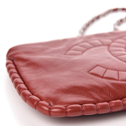 Chanel Calfskin On The Bund Pochette Dark Red 8 of 10