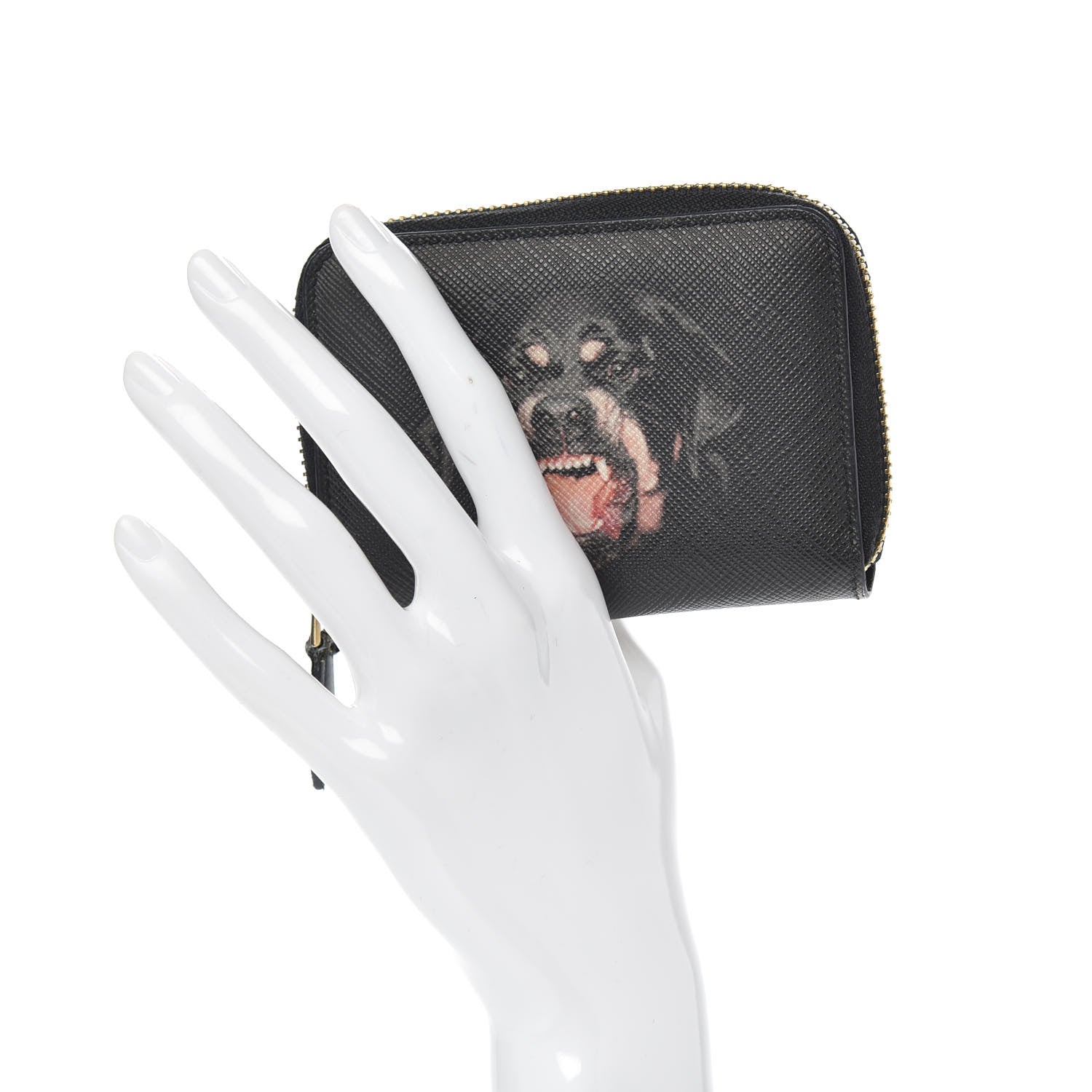Givenchy Textured Coated Canvas Rottweiler Print Zip Wallet Black 2 of 9