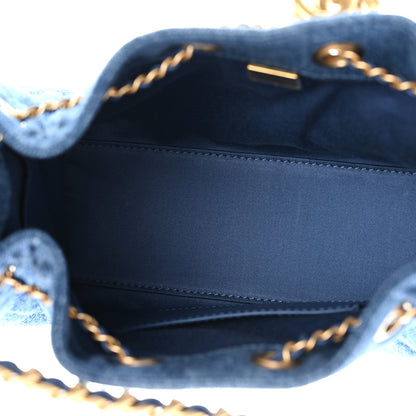 Chanel Washed Denim Quilted Mini Chanel 25 Handbag Blue 6 of 11
