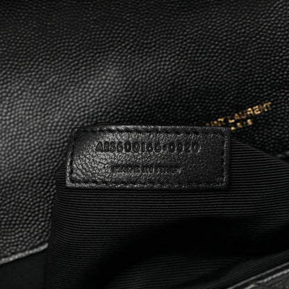 Saint Laurent Grain De Poudre Textured Mixed Matelasse Large Triquilt Monogram Satchel Black 7 of 12