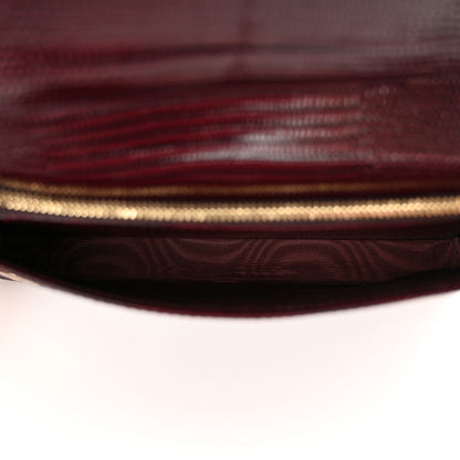 Dolce & Gabbana Iguana Calfskin Embossed Mini Miss Sicily Chain Wallet Burgundy 5 of 11