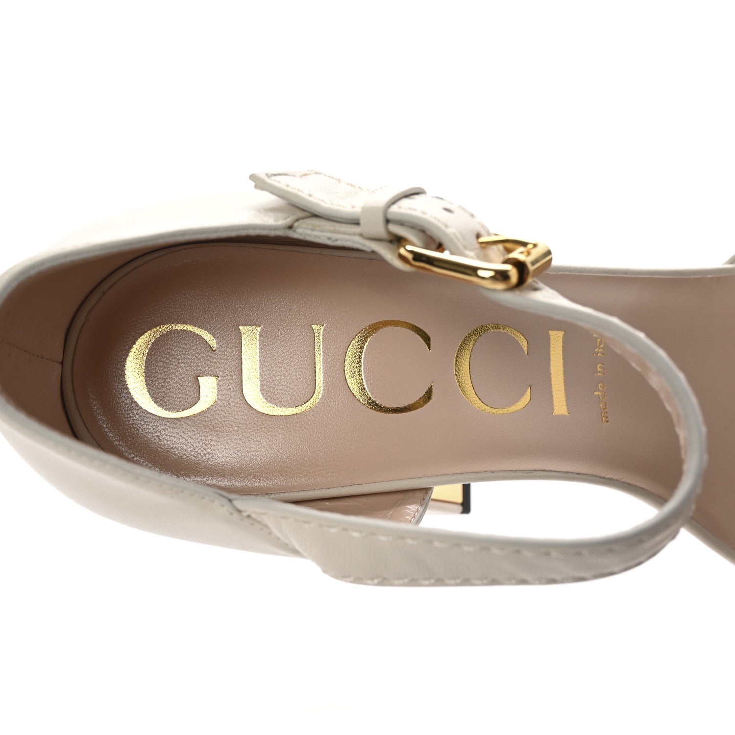 Gucci Nappa Horsebit Cross Strap 95mm Sandals 40.5 Mystic White 8 of 10