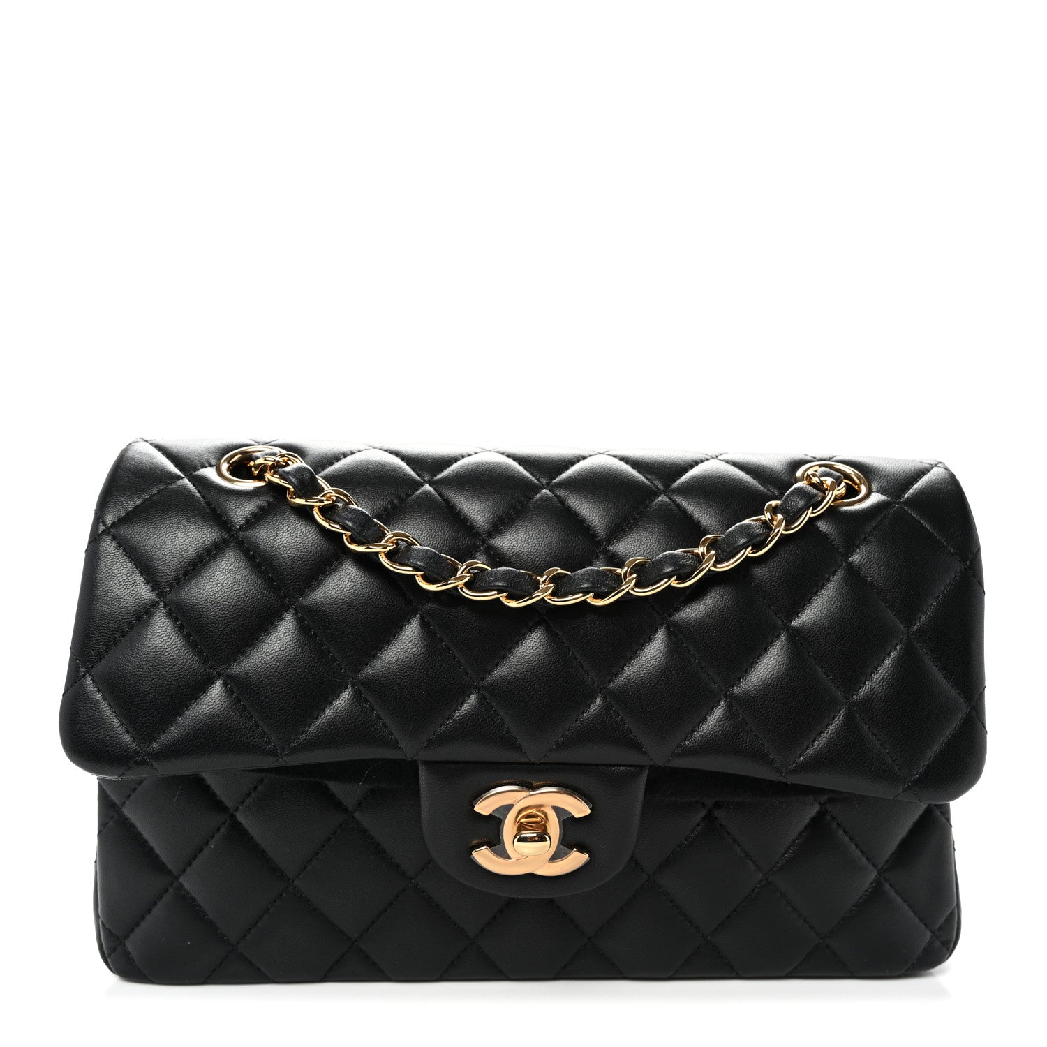 Chanel Lambskin Quilted Small Double Flap Black 1 of 10