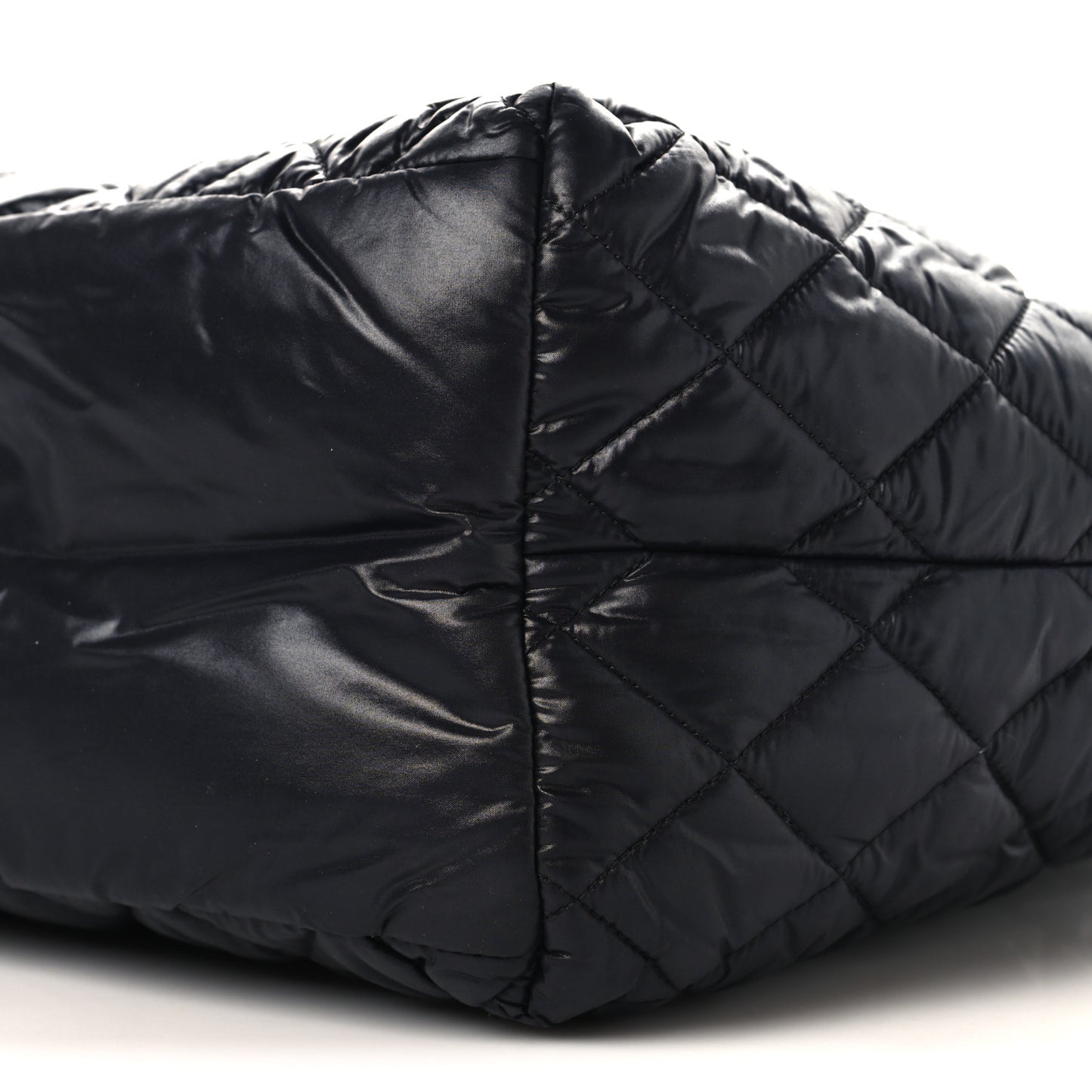 Nylon Quilted Small Coco Cocoon Tote Black