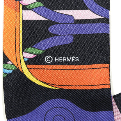 Hermes Silk Panoplie Equestre Twilly Caban Violet Orange 2 of 5
