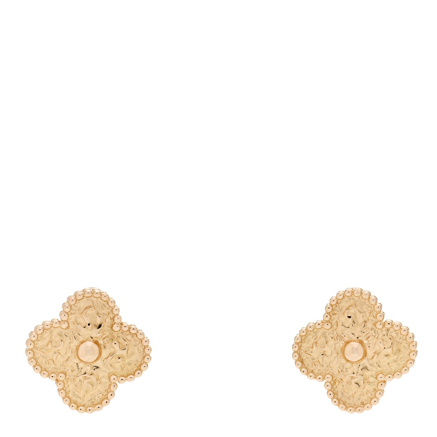Van Cleef & Arpels 18K Yellow Gold Vintage Alhambra Earrings 1 of 6