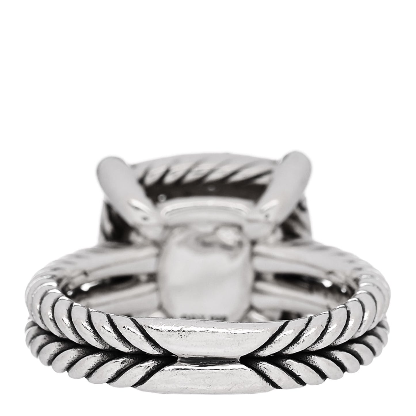 Sterling Silver Diamond 14mm Chatelaine Pave Ring 54 7