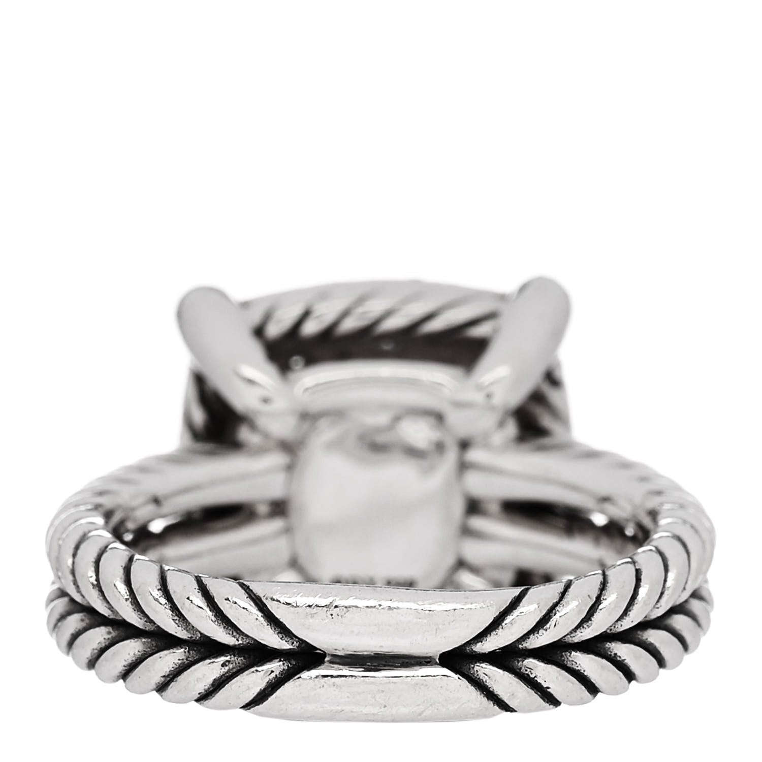 David Yurman Sterling Silver Diamond 14mm Chatelaine Pave Ring 54 7 4 of 5