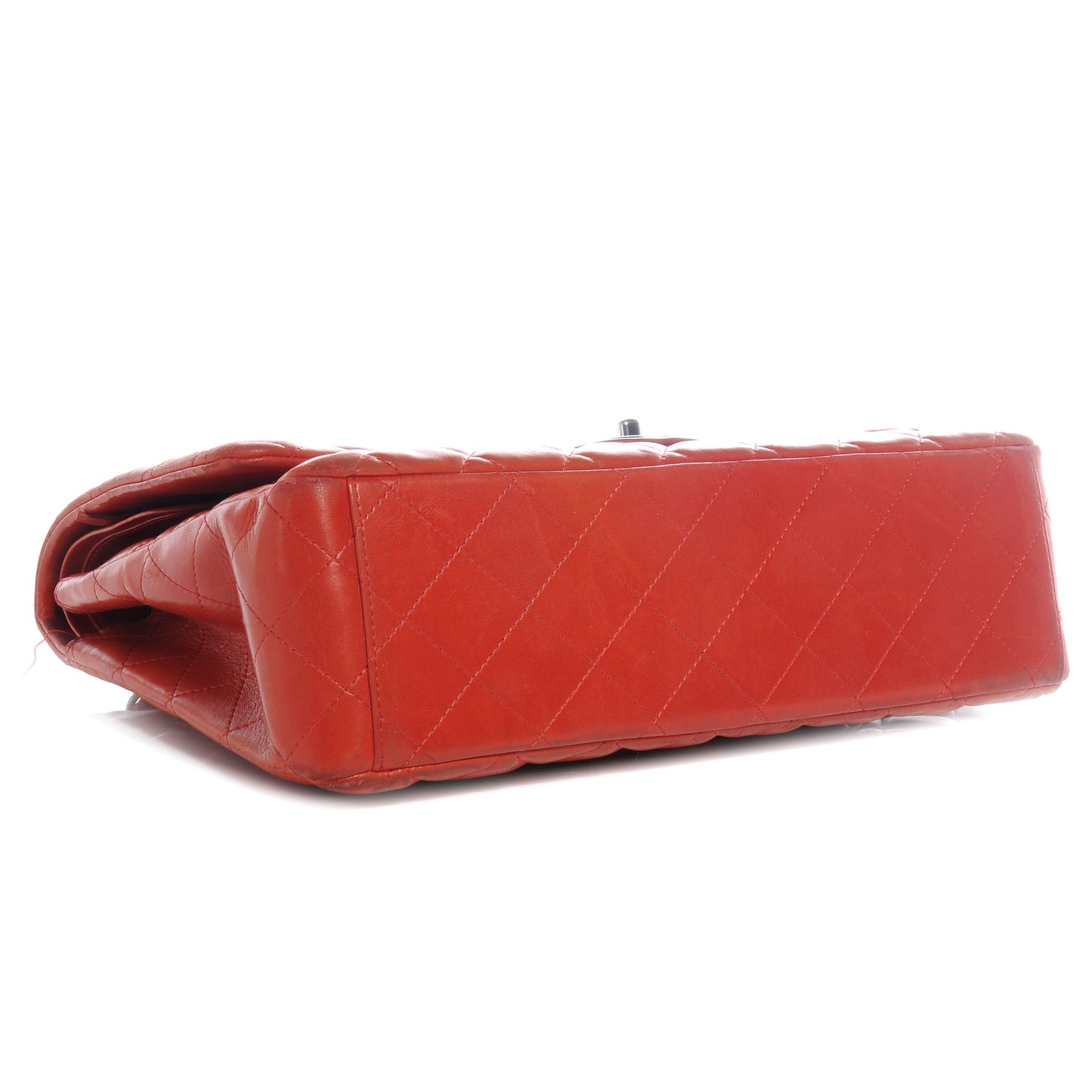 Lambskin Quilted Maxi Double Flap Red
