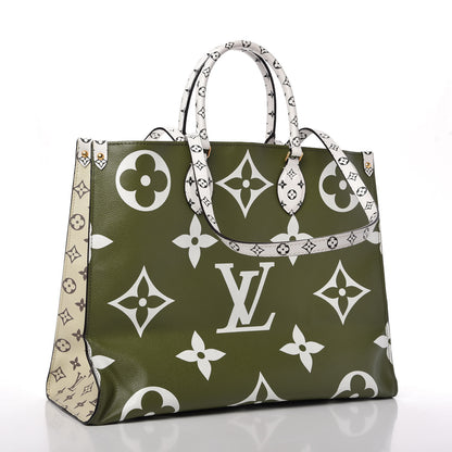 Louis Vuitton Monogram Giant Onthego GM Kaki Beige 3 of 12