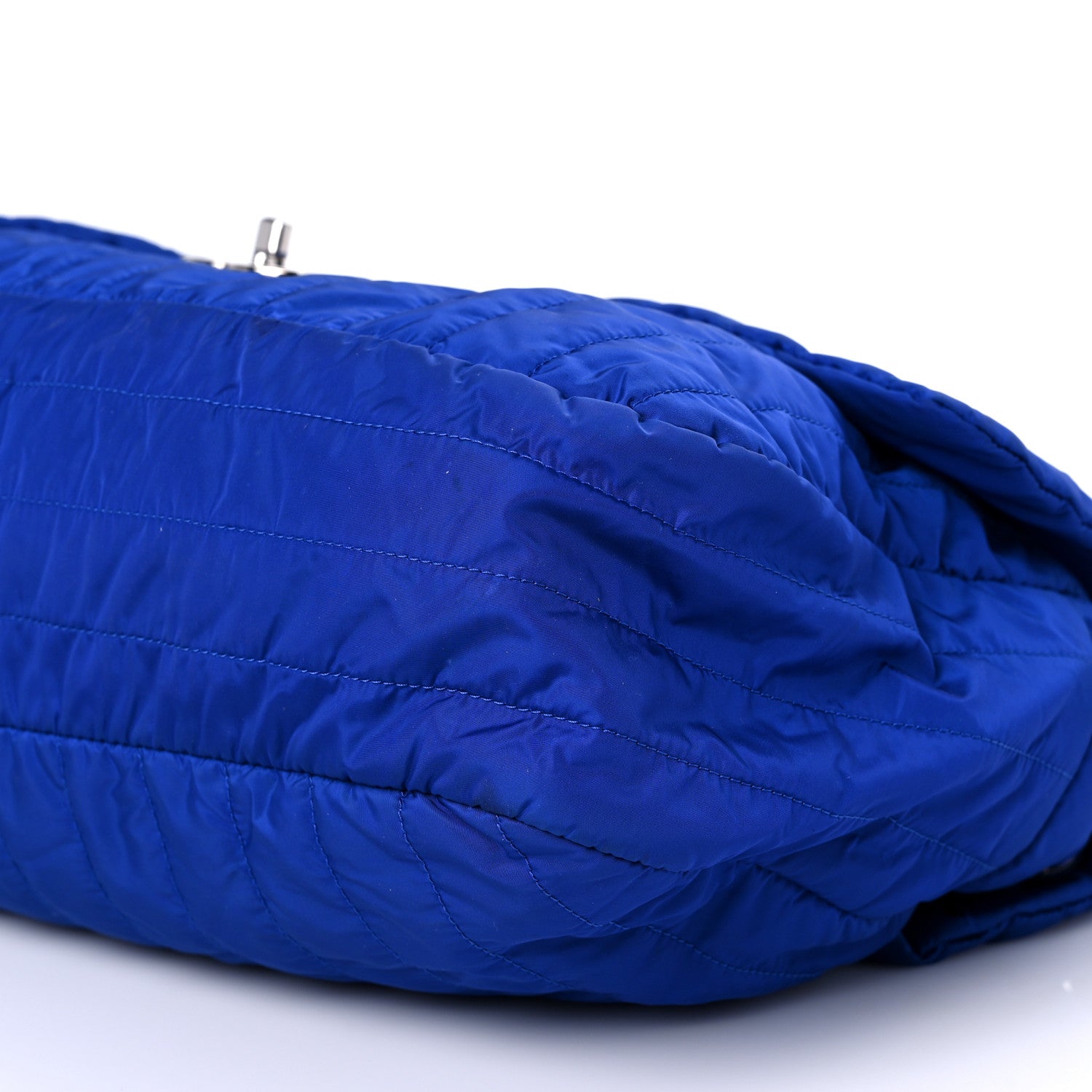 Chanel Nylon Vertical Quilted Jumbo Flap Cobalt Blue 10 of 10