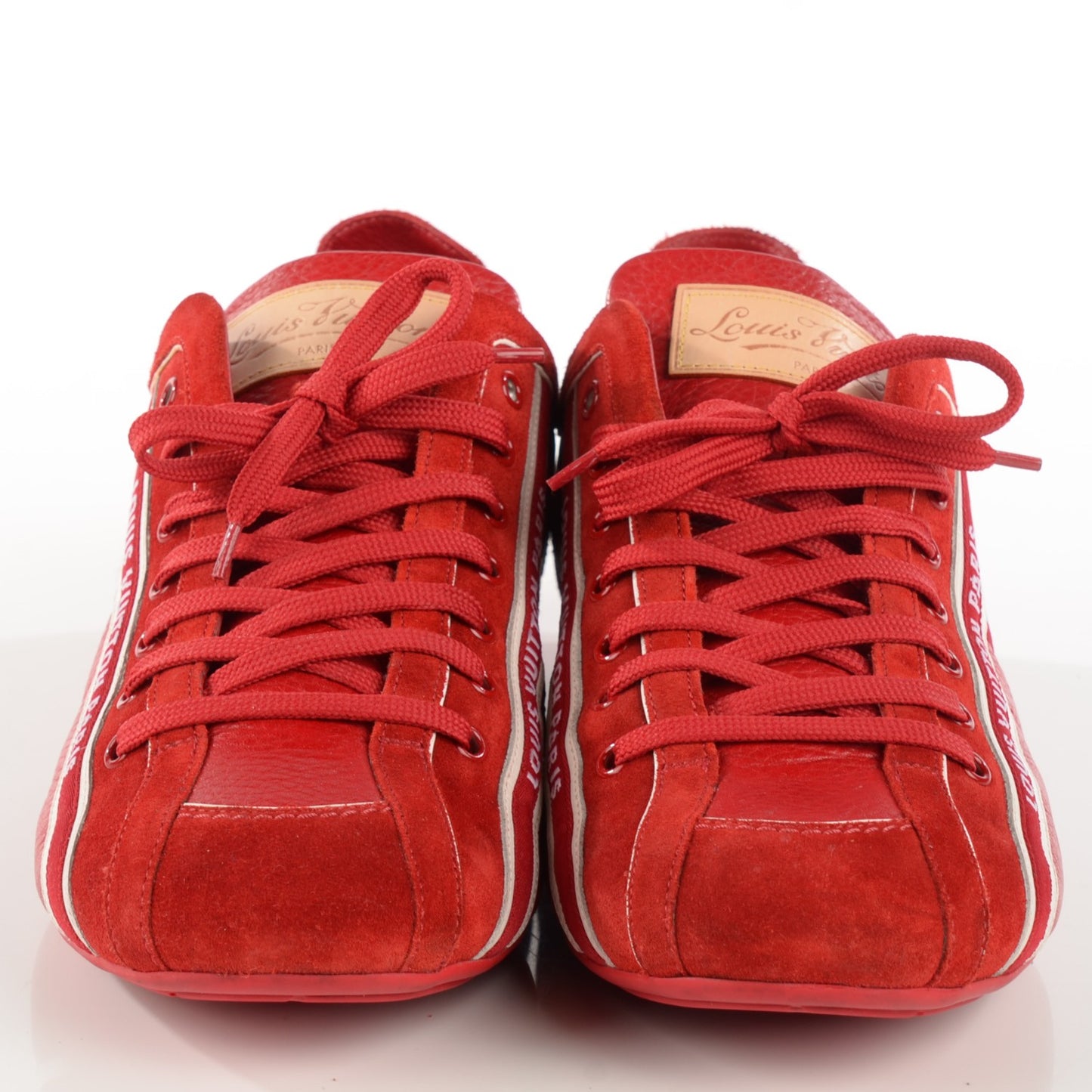 Calfskin Suede Sneakers 8 Red