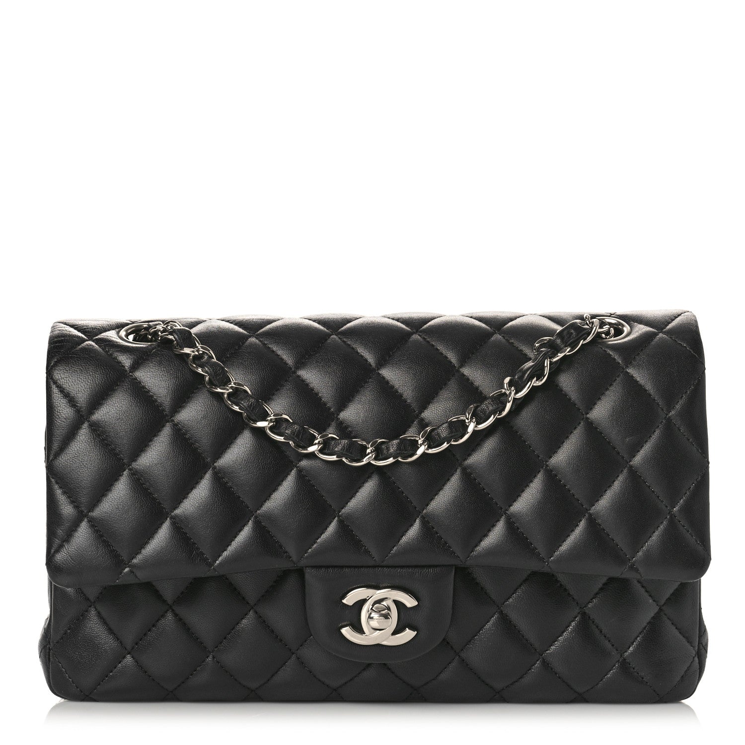 Chanel Lambskin Quilted Medium Double Flap Black 1 of 14