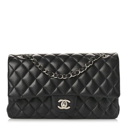 Chanel Lambskin Quilted Medium Double Flap Black 1 of 14