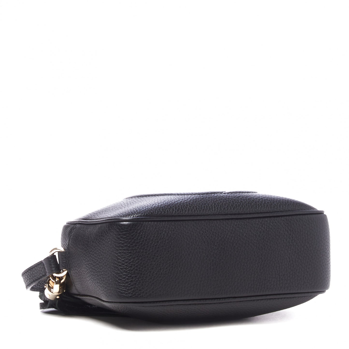 Pebbled Calfskin Small Soho Disco Bag Black