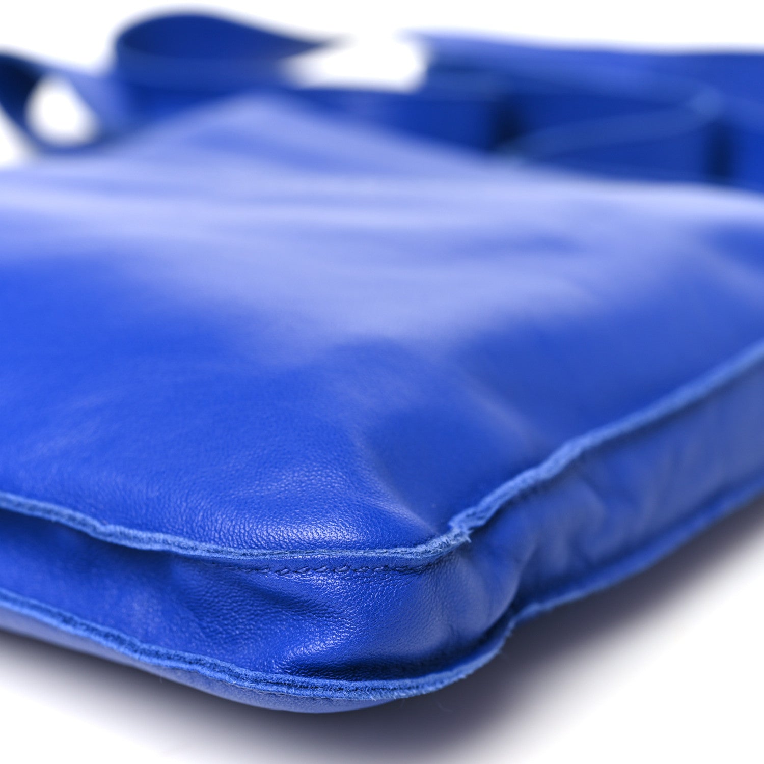 Hermes Lambskin Clou De Selle Pouch Bleu Electrique 10 of 11