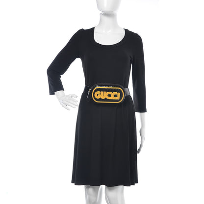 Gucci Patent Rubber Game Patch Logo Belt Bag 75 30 Black 2 of 11
