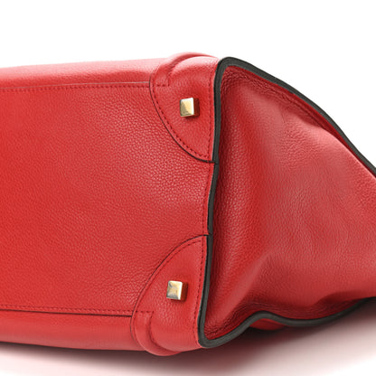 Celine Drummed Calfskin Mini Luggage Coquelicot 7 of 9