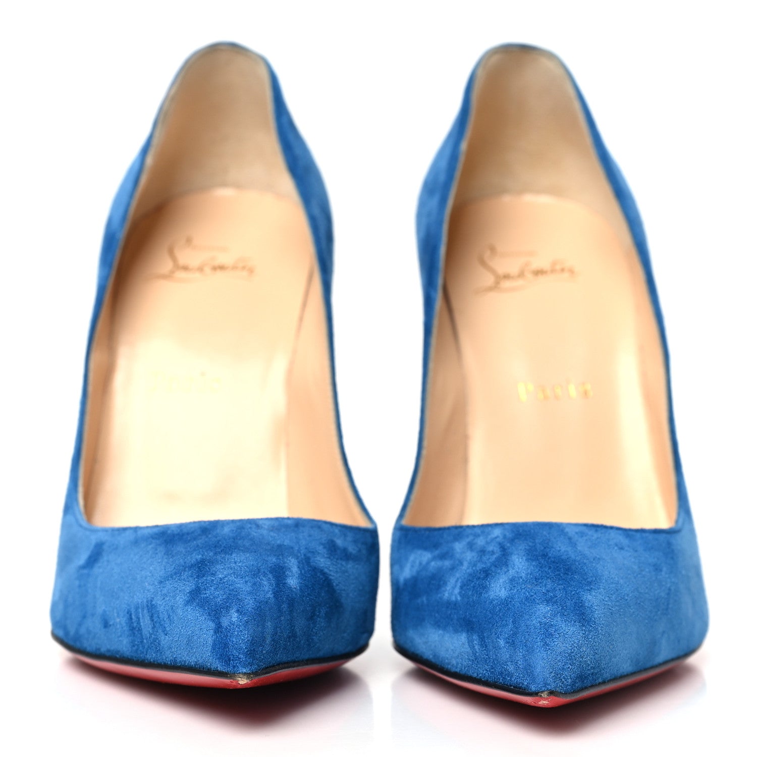 Christian Louboutin Veau Velours Pigalle Follies 100 Pumps 39 Positano 3 of 10