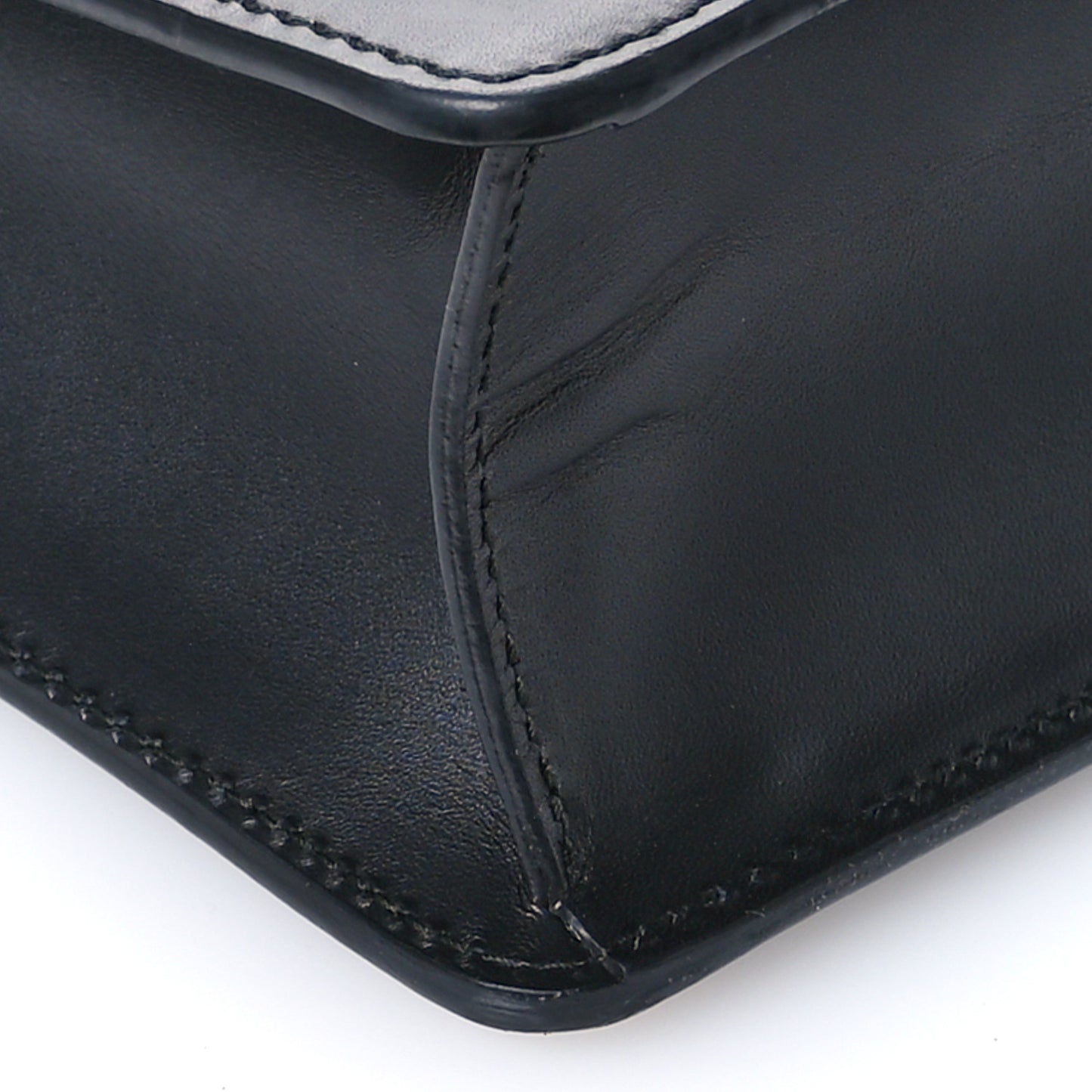 Calfskin Mini Sylvie Chain Shoulder Bag Black