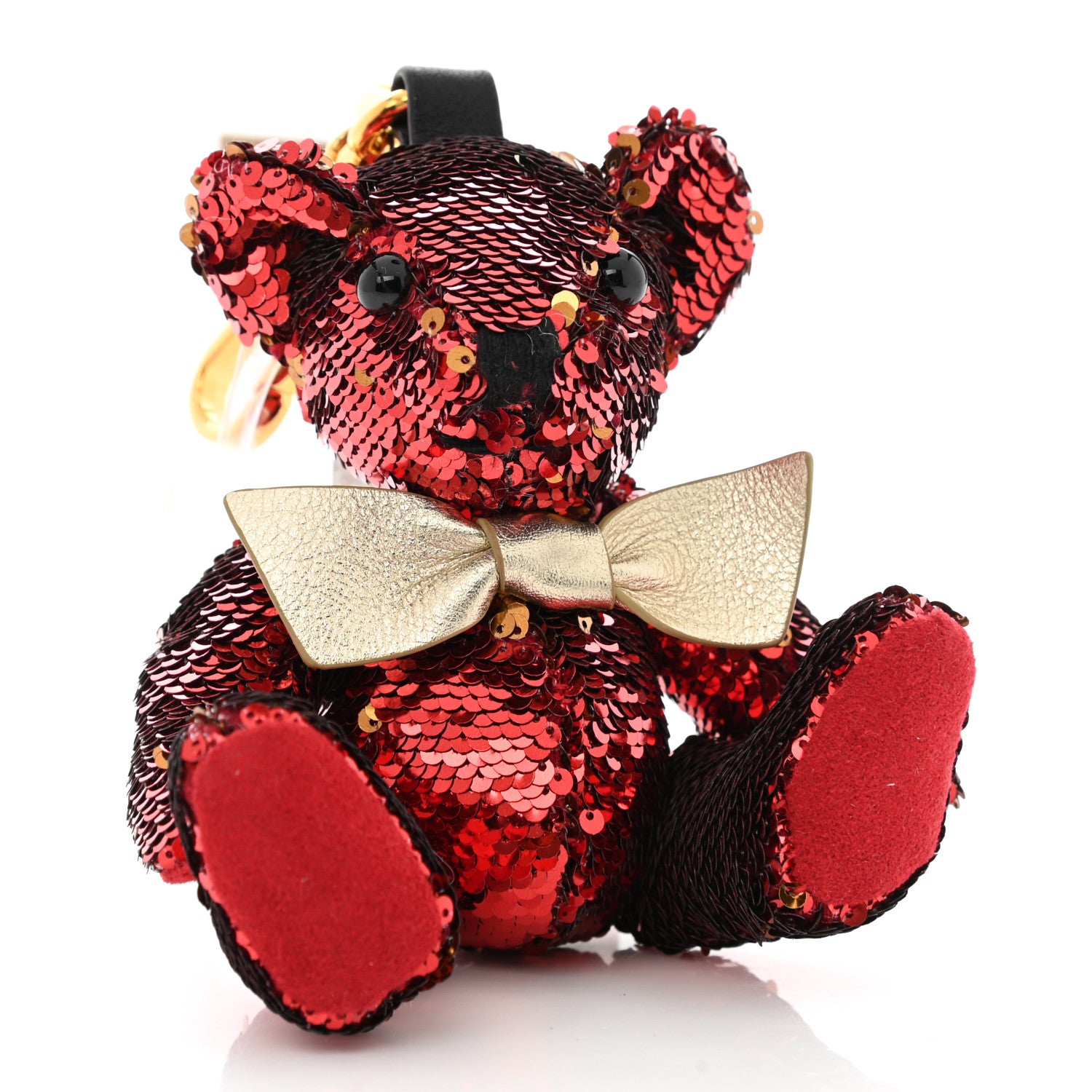 Burberry Sequin Thomas Teddy Bear Keychain Charm Red 4 of 5