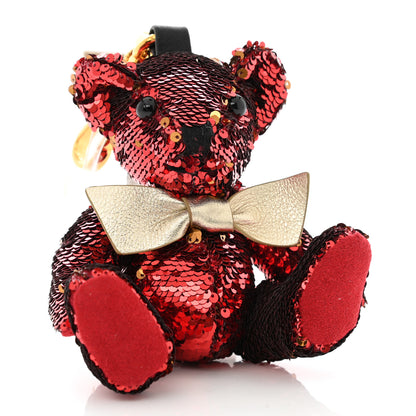 Burberry Sequin Thomas Teddy Bear Keychain Charm Red 4 of 5
